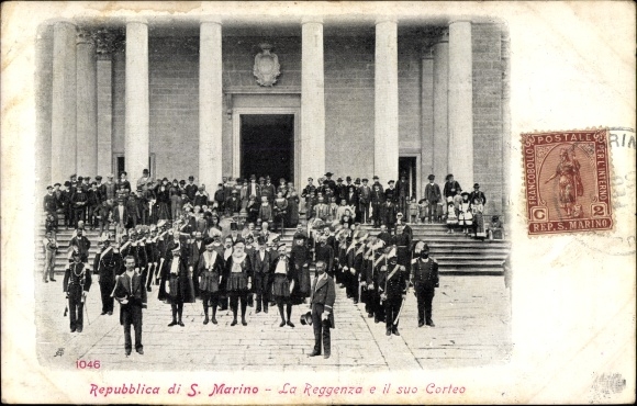 Postcard San Marino, The Regency and its Procession