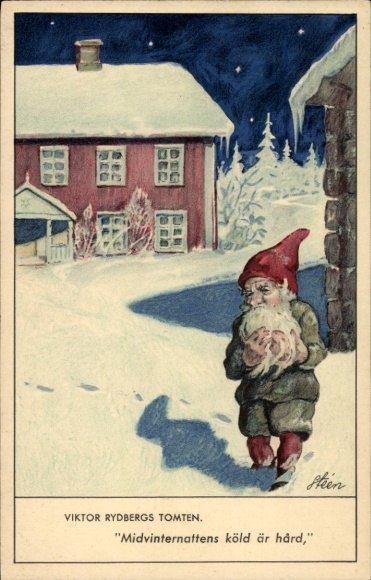 Artist Postcard Steen, Viktor Rydberg's Tomatoes, Midvinternattens köld är hård