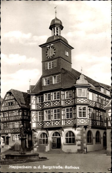 Postcard Heppenheim an der Bergstraße, Rathaus