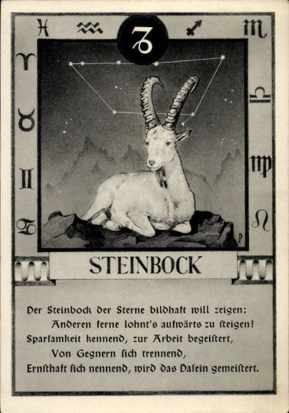 Artist AK Zodiac sign Capricorn, constellation map