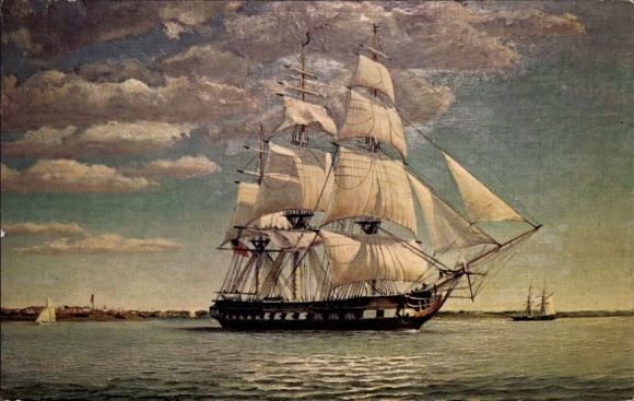Postcard Baltimore Maryland USA, The frigate Constellation on her maiden voyage in 1798. She...