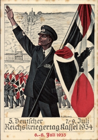 Artist Postcard Oreans, R., Kassel, Wilhelmshöhe, 5th German Reich War Veterans Day 1934, Kyffhäuserbund