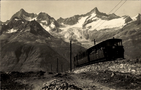 Postcard Bergbahn Zermatt-Gornergrat, Gabelhörner, Rothorn