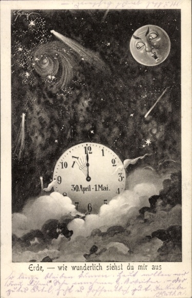 Dear Earth, how strange you look to me, clock, time change April 30th - May 1st