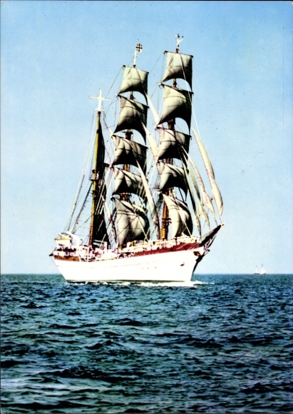 Postcard sailing training ship Gorch Fock, three-master, 880 hp diesel engine