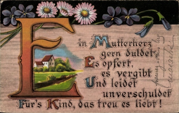 Postcard A mother's heart gladly endures, It sacrifices, it forgives