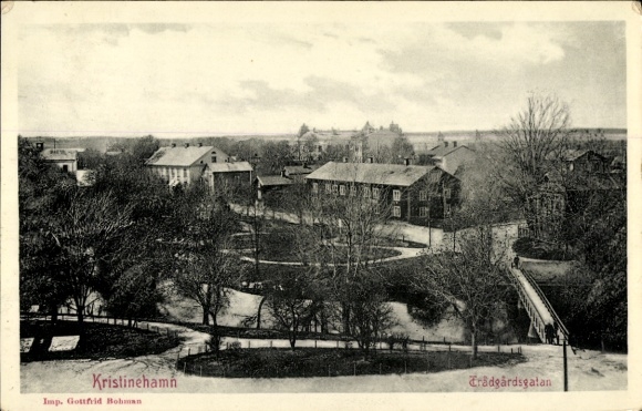 Postcard Kristinehamn Sweden, Trädgårdsgatan