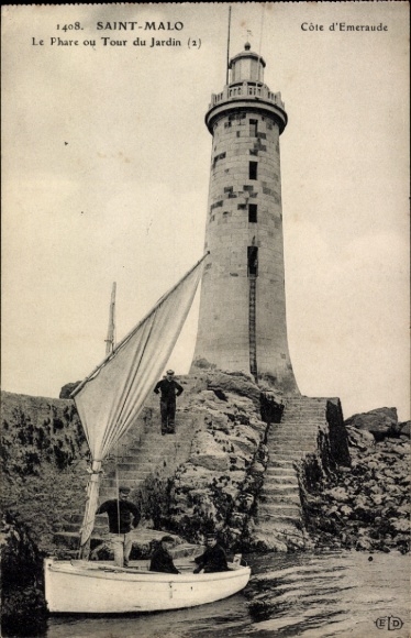 CPA Saint Malo Ille et Vilaine Bretagne, Le Phare ou Tour du Jardin