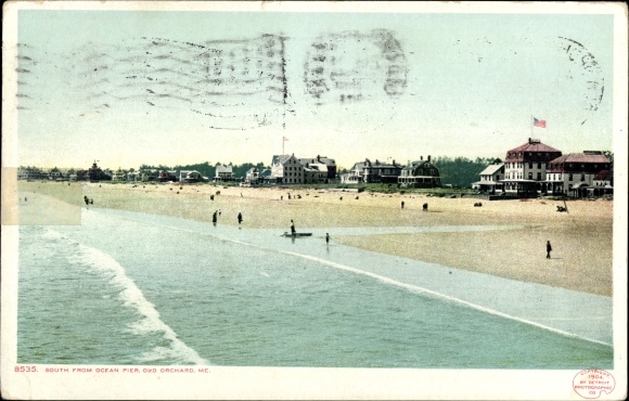 Postcard Old Orchard Beach Maine USA, south of Ocean Pier