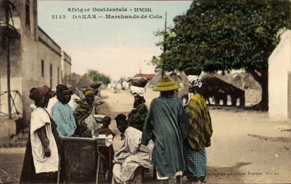 Postcard Dakar Senegal, kola nut dealer