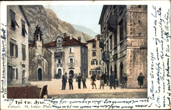 Postcard Kotor Cattaro Montenegro, St Luke's Square
