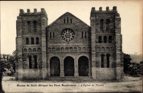 Postcard Malawi, Mission of the Shire of the Montfort Fathers, Church of Nzama