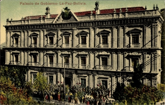 Postcard La Paz Bolivia, Government Palace
