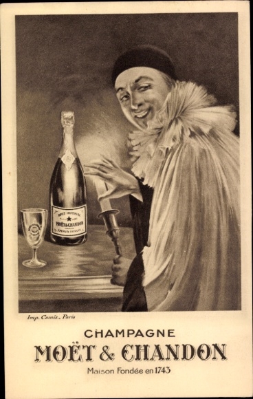 Artist Postcard Champagne Moet & Chandon, advertising