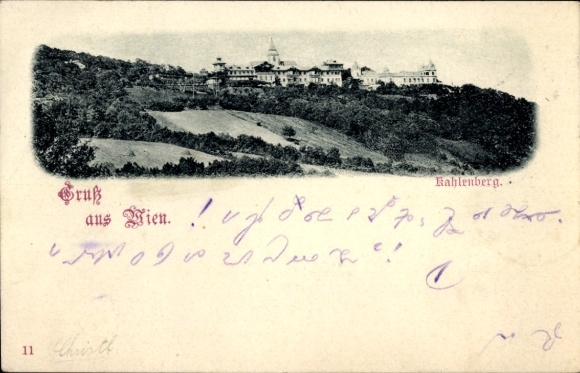 AK Vienna 19 Döbling Austria, Kahlenberg, panorama of handwritten notes