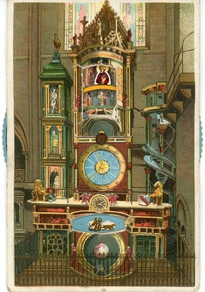 Mechanical Postcard Strasbourg Alsace Bas Rhin, Astronomical Cathedral Clock