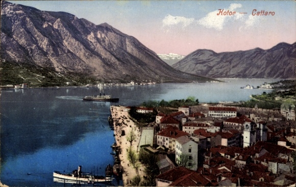 Postcard Kotor Cattaro Montenegro, general view