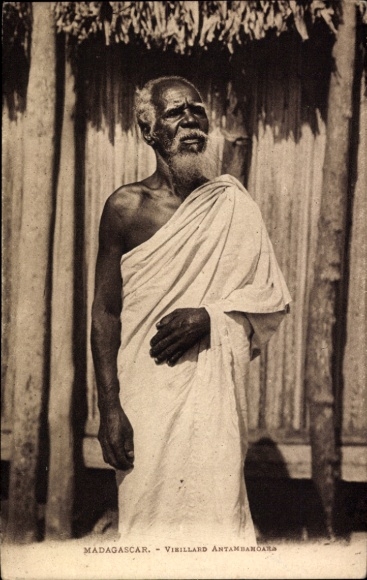 Postcard Madagascar, Old Man Antambahoaka