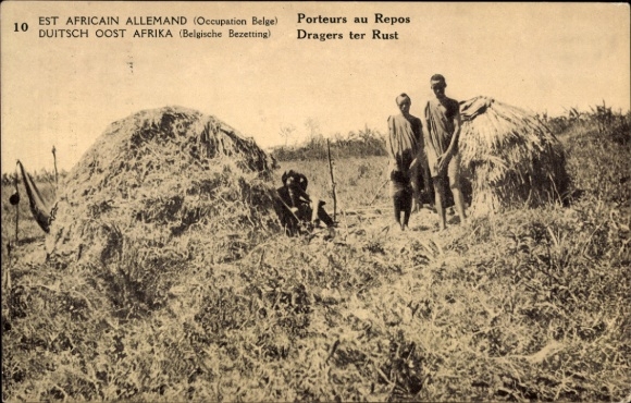 Postal stationery CPA Afrique de l'Est allerande Tanzanie, Porteurs au repos