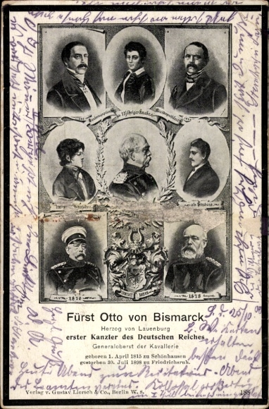 Portraits of Prince Otto von Bismarck at various ages