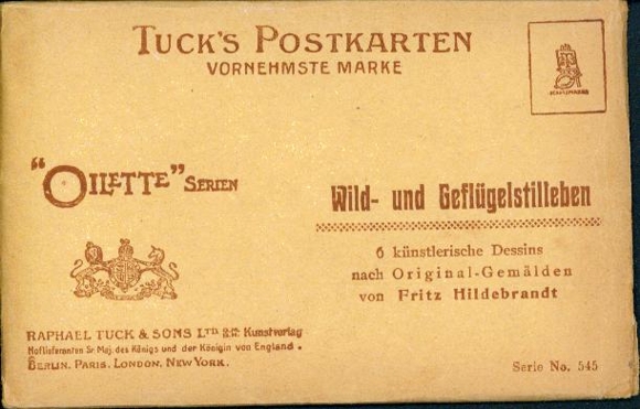 6 artists' PCs in an envelope by Fritz Hildebrandt, still lifes of game and poultry