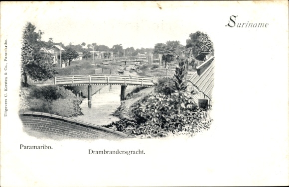 Postcard Paramaribo Suriname, Drambrandersgracht