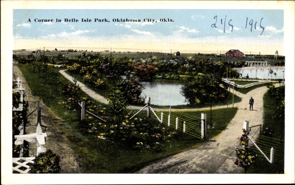 Postcard Oklahoma City Oklahoma USA, Belle Isle Park