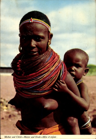 African woman with child, portrait