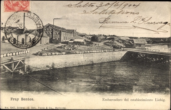 Postcard Montevideo Uruguay, settlement pier
