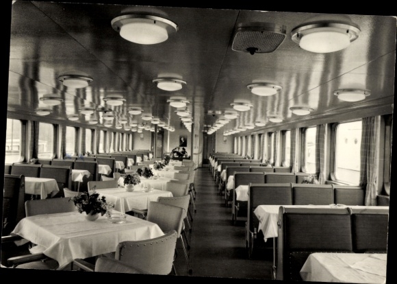 Postcard Berlin Mitte, luxury passenger ship of the White Fleet, social lounge