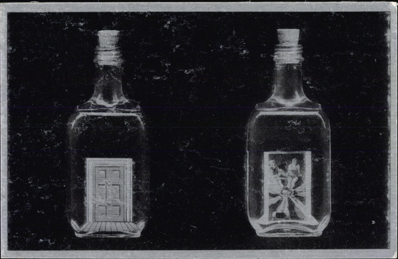 Artist PC Penrose, Roland, Surrealism, La Terre en bouteille, Bottled earth, Carte Surrealiste