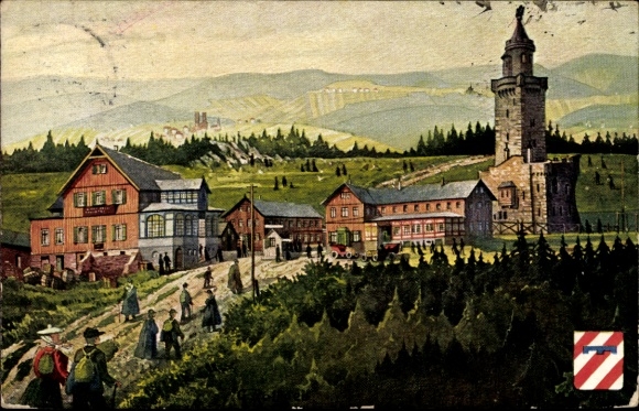 Artist Postcard Gg. Rotgeb, Niederreifenberg Schmitten im Taunus, Großer Feldberg, Feldberghaus, Tower