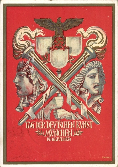 Artist Postcard Kaspar, Munich, Day of German Art, July 14-16, 1939