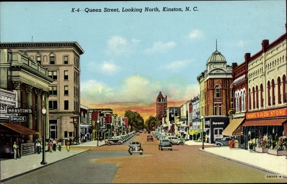 Postcard Kinston North Carolina USA, Queen Street