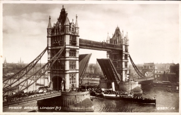 Postcard London City England, Tower Bridge