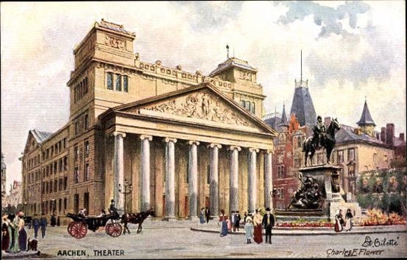 6 artists' PCs in an envelope, Aachen, from the Charles Flower Oilette series