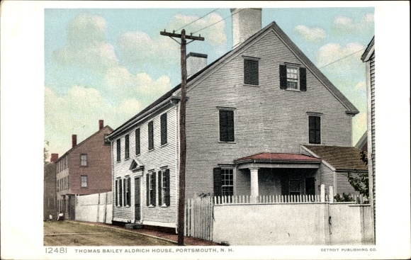 Postcard Portsmouth New Hampshire USA, Thomas Bailey Aldrich Memorial