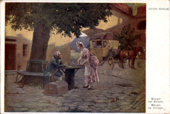 Artist Postcard Novak, Otto, Mozart on Tour