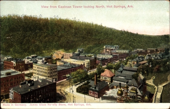 Postcard Hot Springs Arkansas USA, View from Eastman Tower looking North