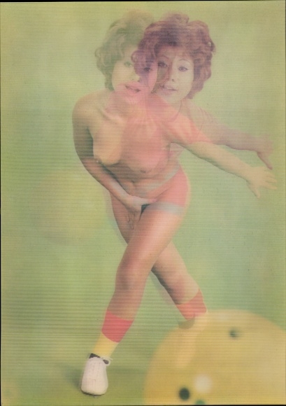 3D AK Woman with curls bowling, erotic, breasts