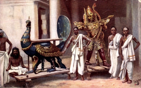 Artist Postcard Ceylon Sri Lanka, deity Shiva