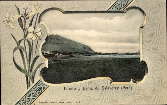 Passepartout Postcard Salaverry Peru, harbor and bay