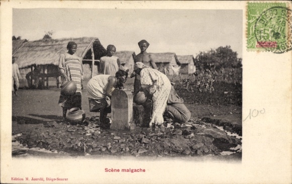 Postcard Madagascar, At the Water Source
