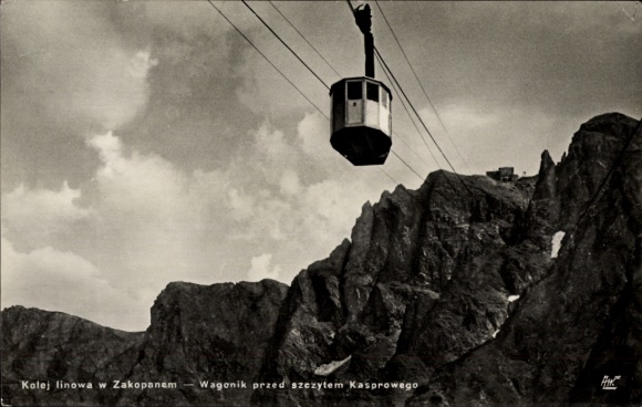 Postcard Zakopane High Tatras Poland, Kolej linowa, Kasprowy Wierch