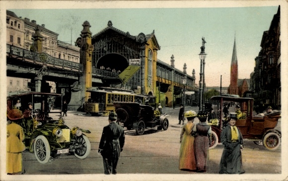 Postcard Berlin Schöneberg, Berliner Leben, Hochbahnhof Bülowstraße