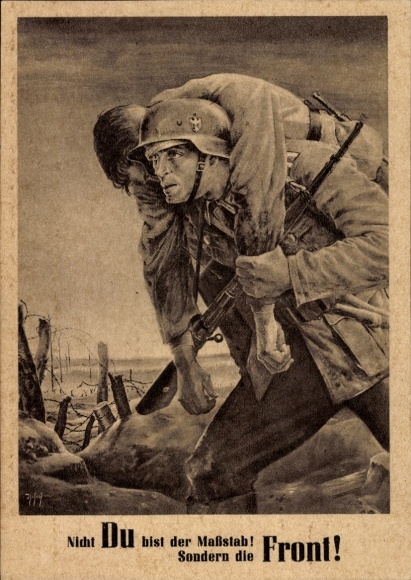 Artist Postcard Tschech, Will, It is not you who is the measure, but the front, Wehrmacht, Day of the NSDAP