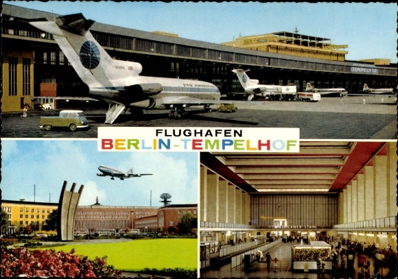 Berlin district Tempelhof, Tempelhof borough, airport, Platz der Luftbrücke, Pan Am airplane
