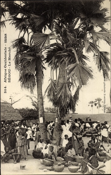 Postcard Segou Sudan, Le Marche, West Africa