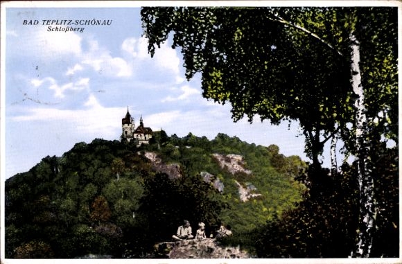 Postcard Teplice Šanov Teplitz Schönau Region Aussig, Schlossberg