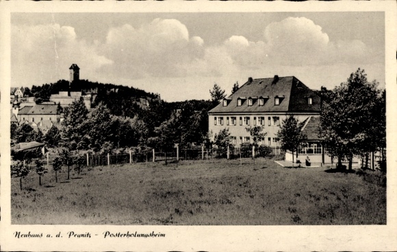 Postcard Bärnhof Neuhaus an der Pegnitz Middle Franconia, new building, postal recreation home, landscape, trees, W